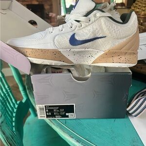 Nike Men's Ja Morant 2 Athletic Shoes - White, Blue, and Tan